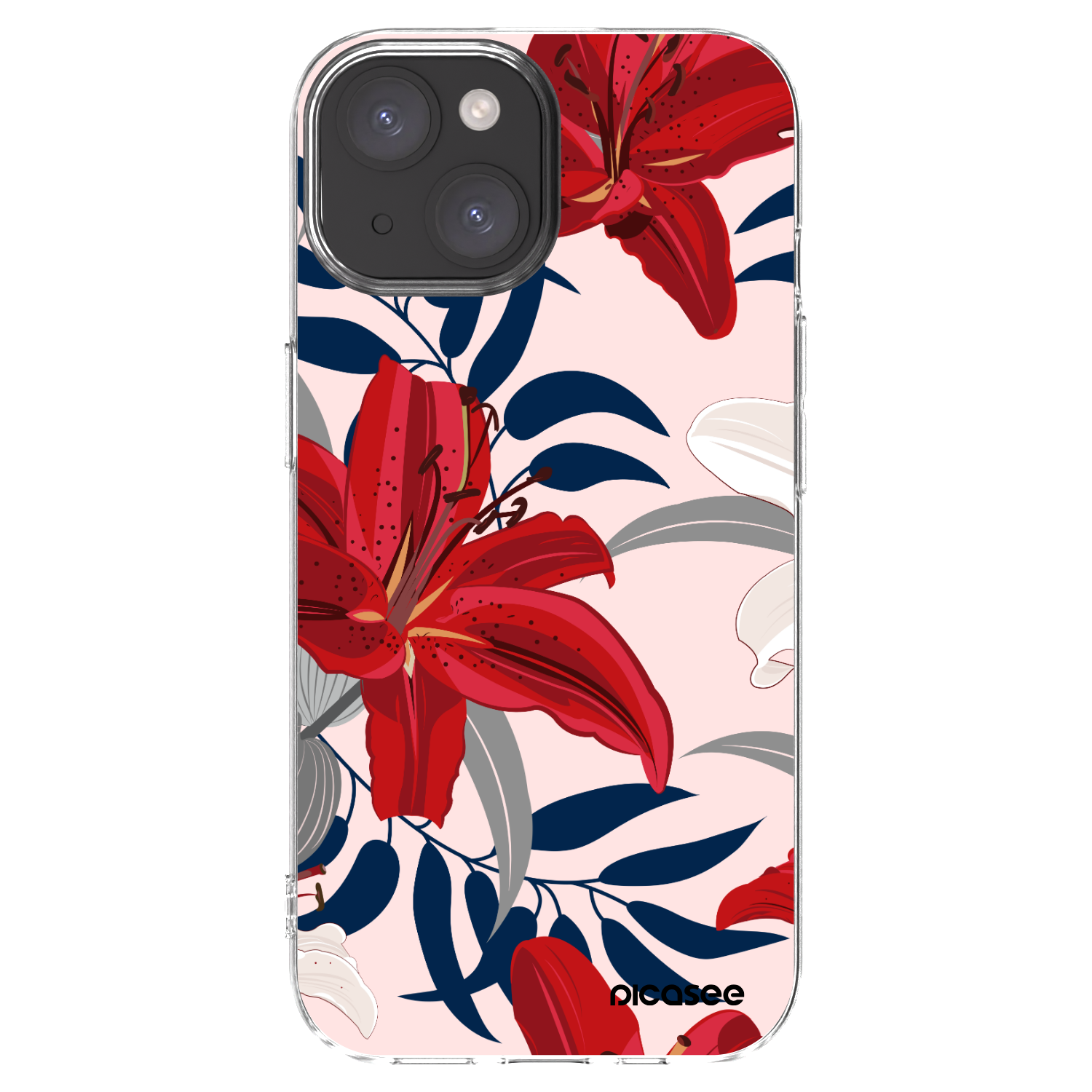 Picasee διαφανής θήκη σιλικόνης Apple iPhone 15 - Red Lily