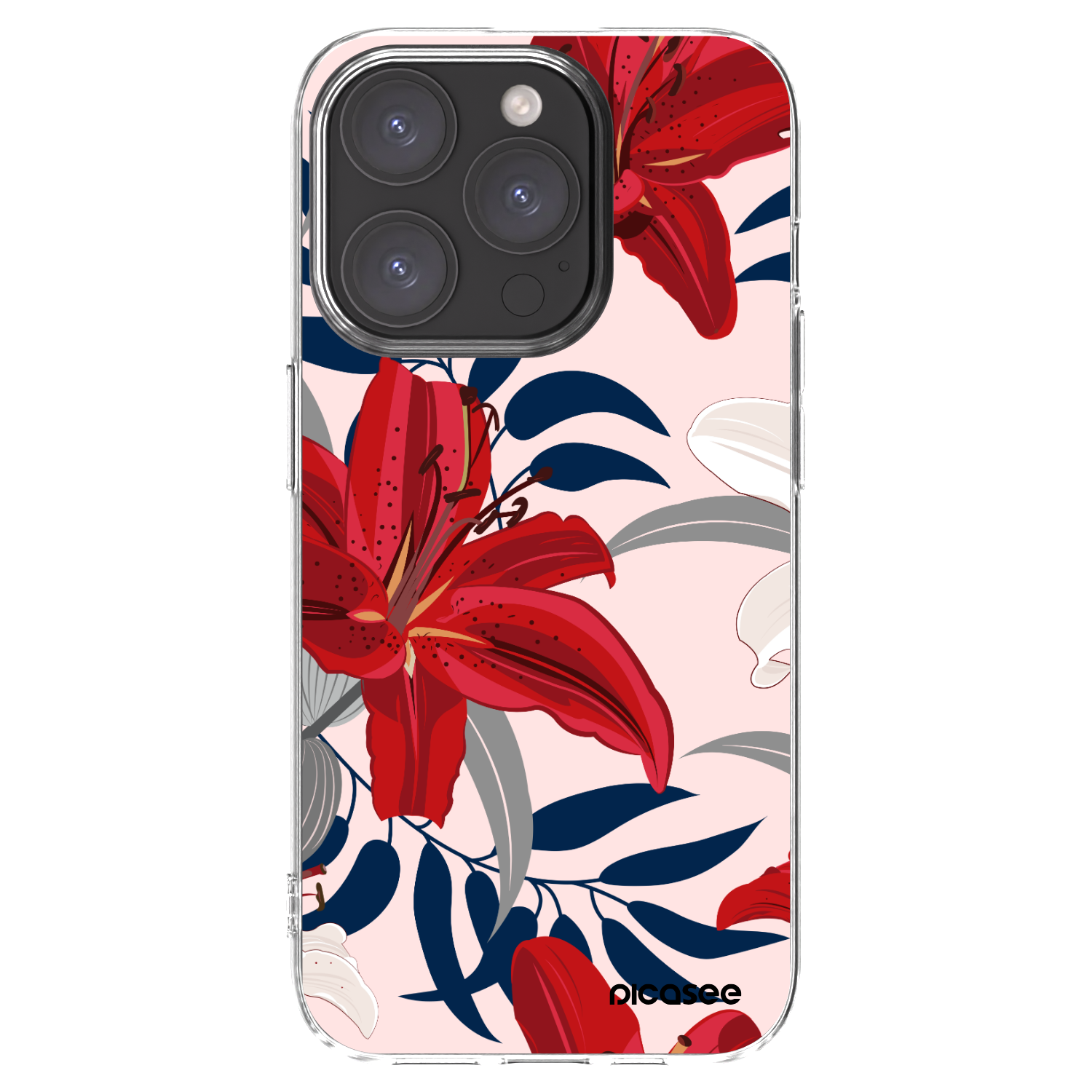 Picasee διαφανής θήκη σιλικόνης Apple iPhone 15 Pro - Red Lily
