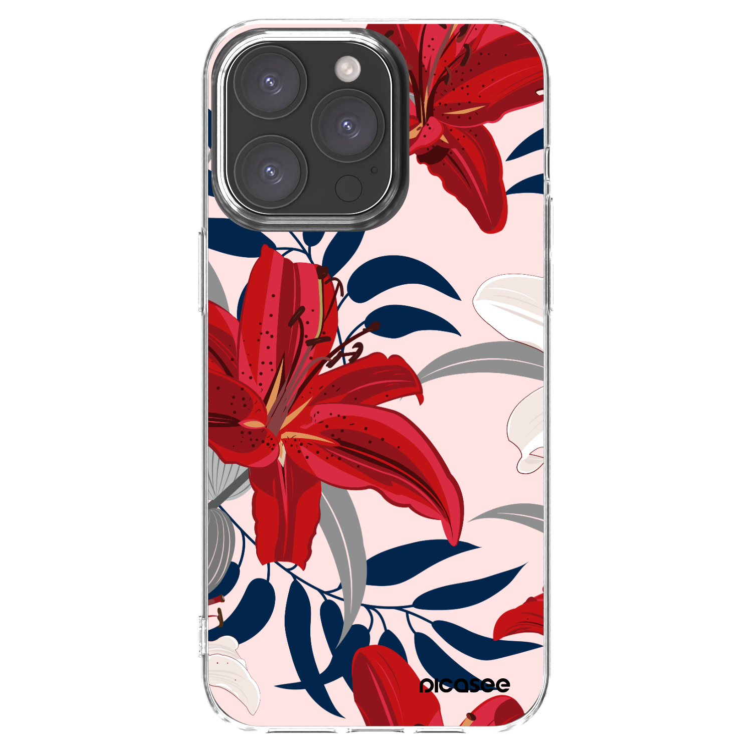Picasee διαφανής θήκη σιλικόνης Apple iPhone 15 Pro Max - Red Lily