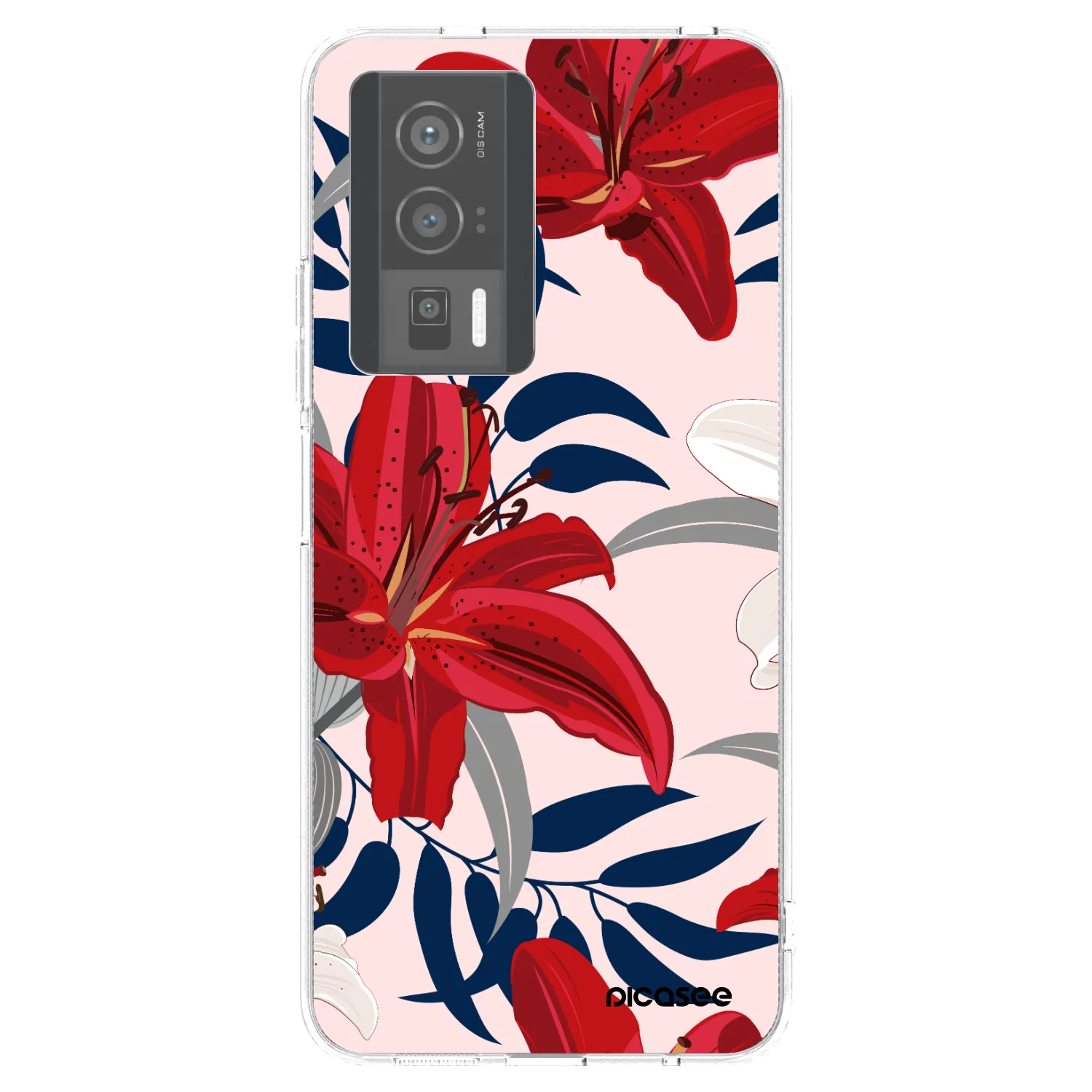 Picasee διαφανής θήκη σιλικόνης Xiaomi Poco F5 Pro 5G - Red Lily