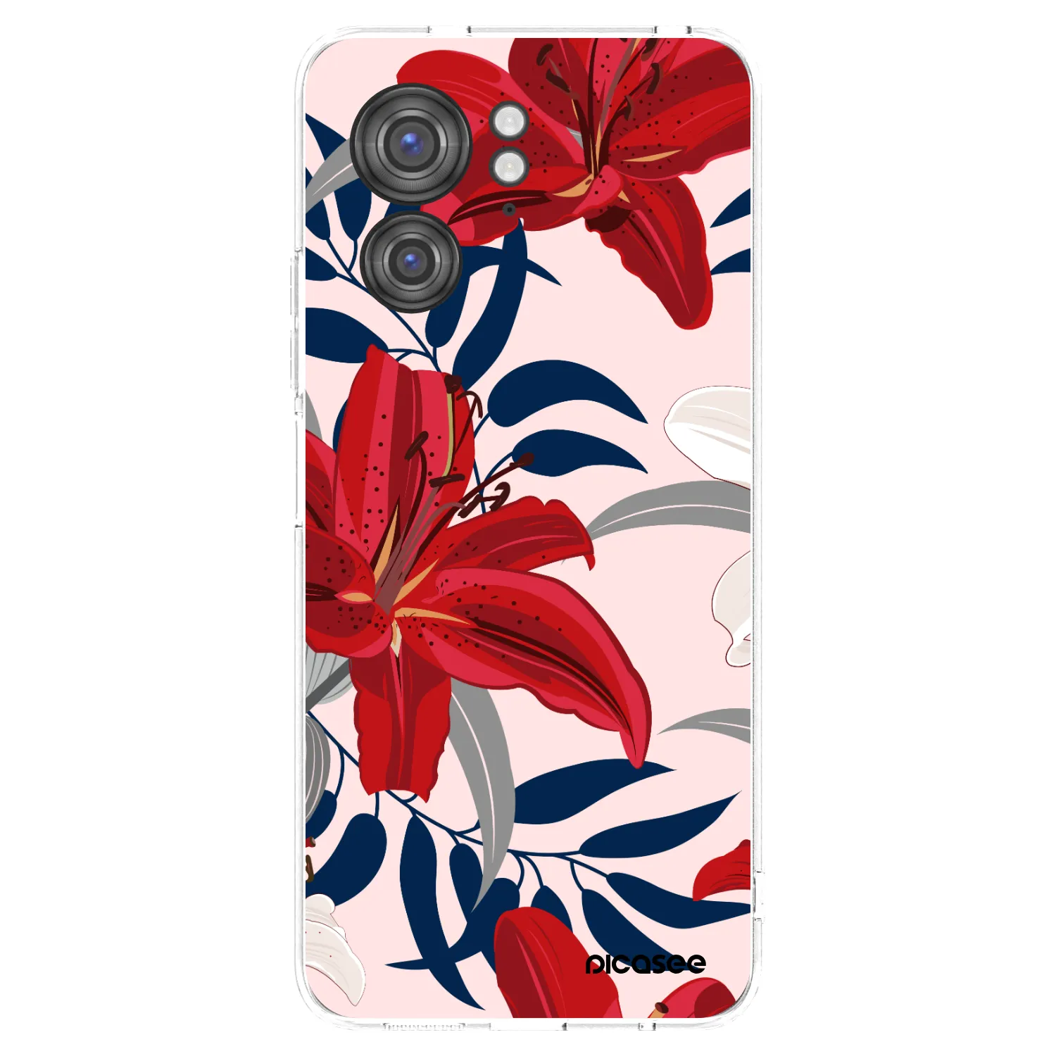 Picasee διαφανής θήκη σιλικόνης Motorola Edge 40 - Red Lily