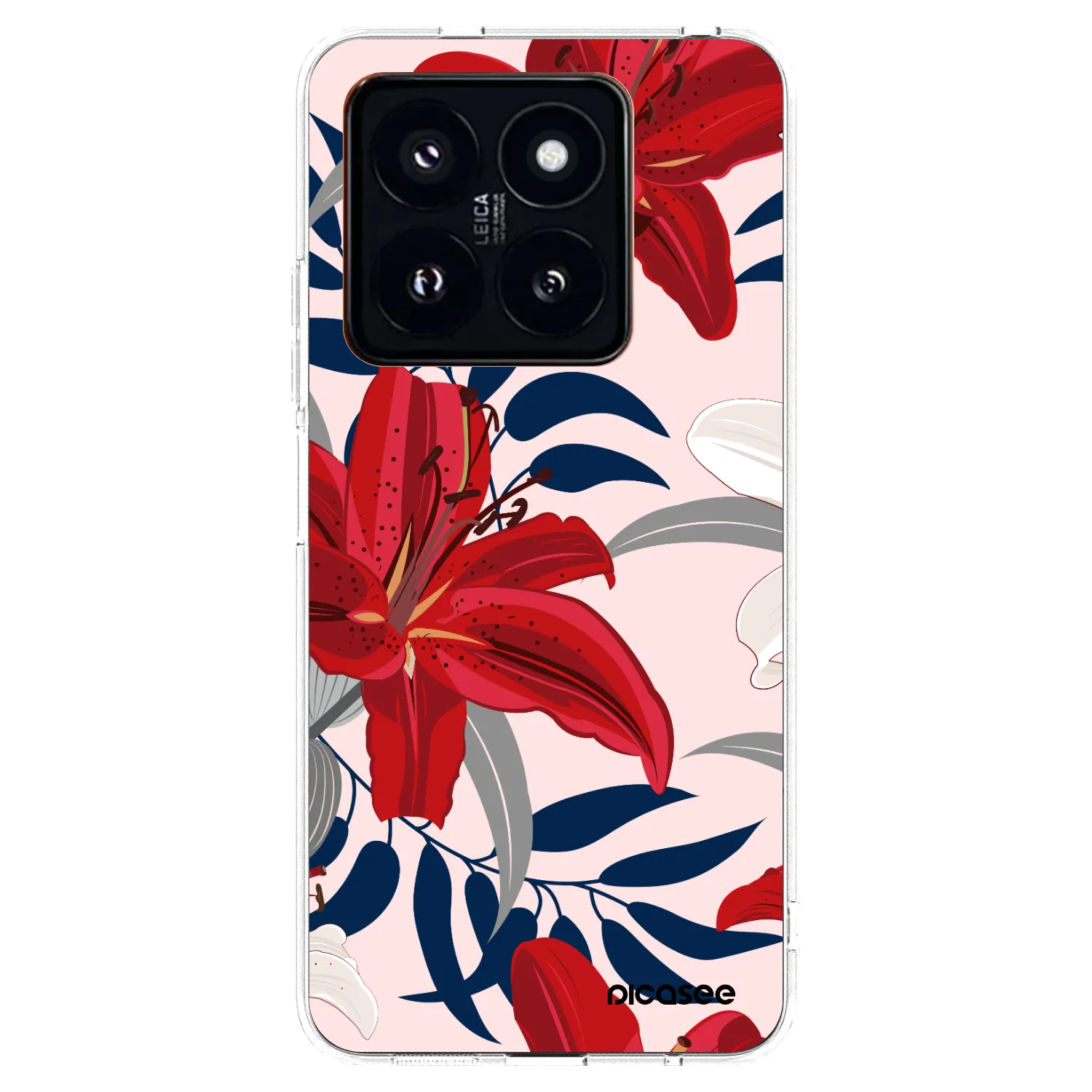 Picasee διαφανής θήκη σιλικόνης Xiaomi 14 Pro - Red Lily