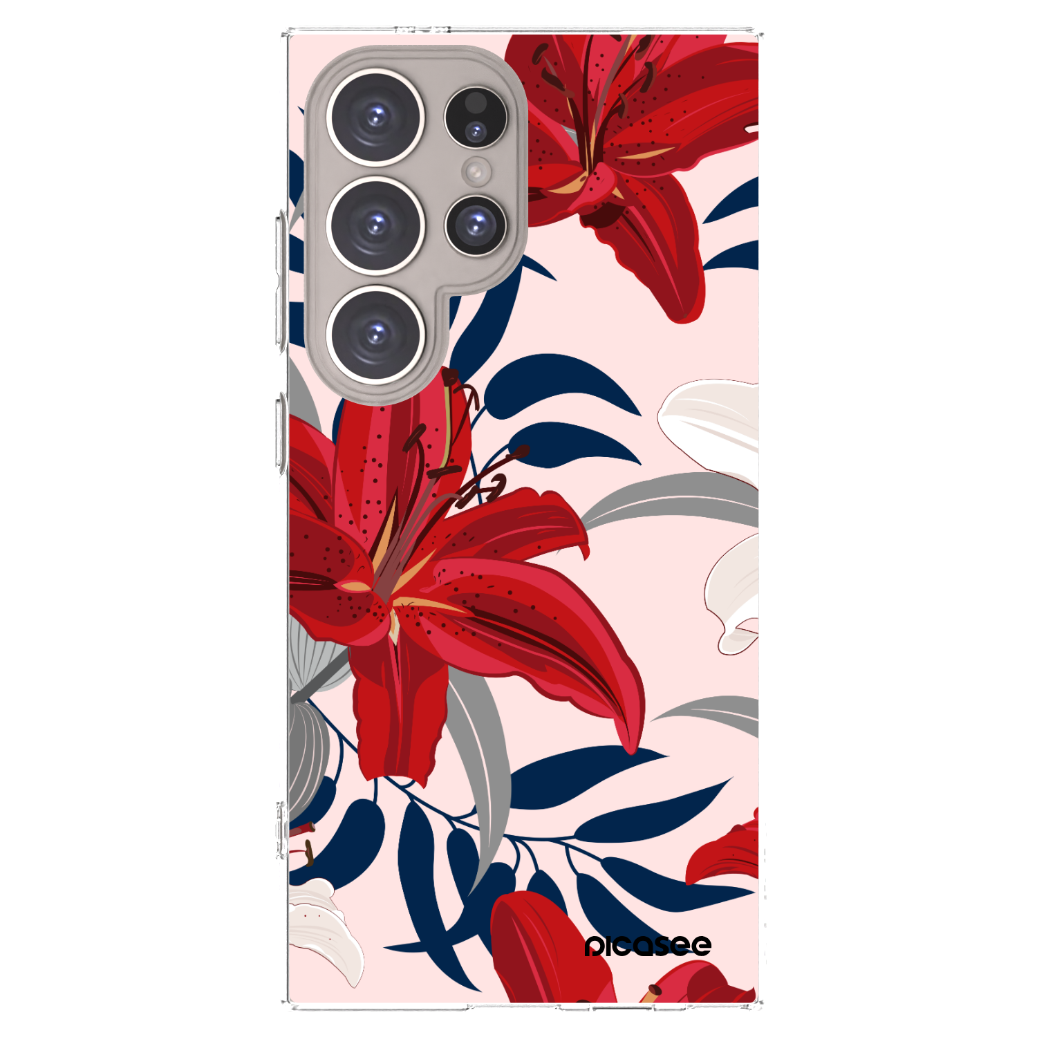 Picasee διαφανής θήκη σιλικόνης Samsung Galaxy S24 Ultra S928B 5G - Red Lily