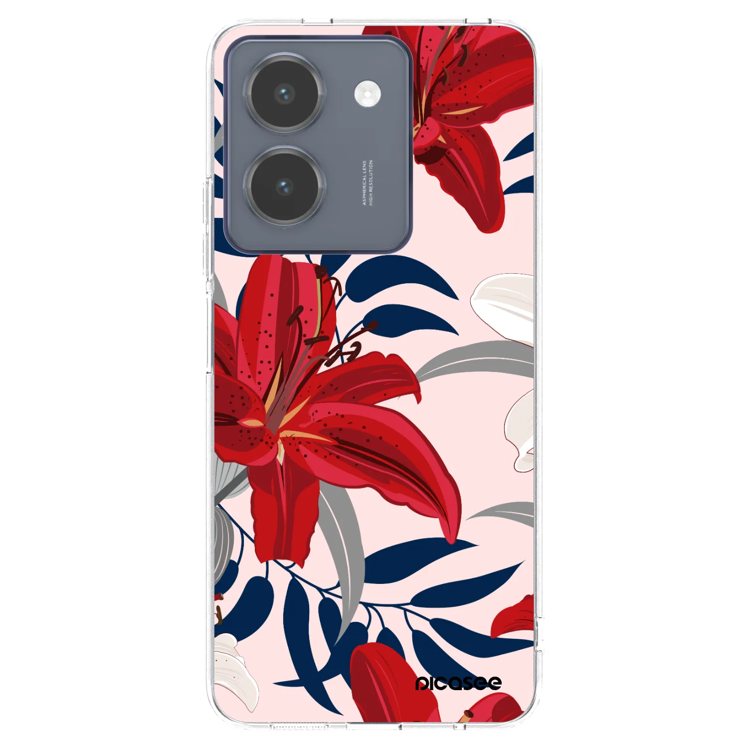 Picasee διαφανής θήκη σιλικόνης Vivo Y36 4G - Red Lily