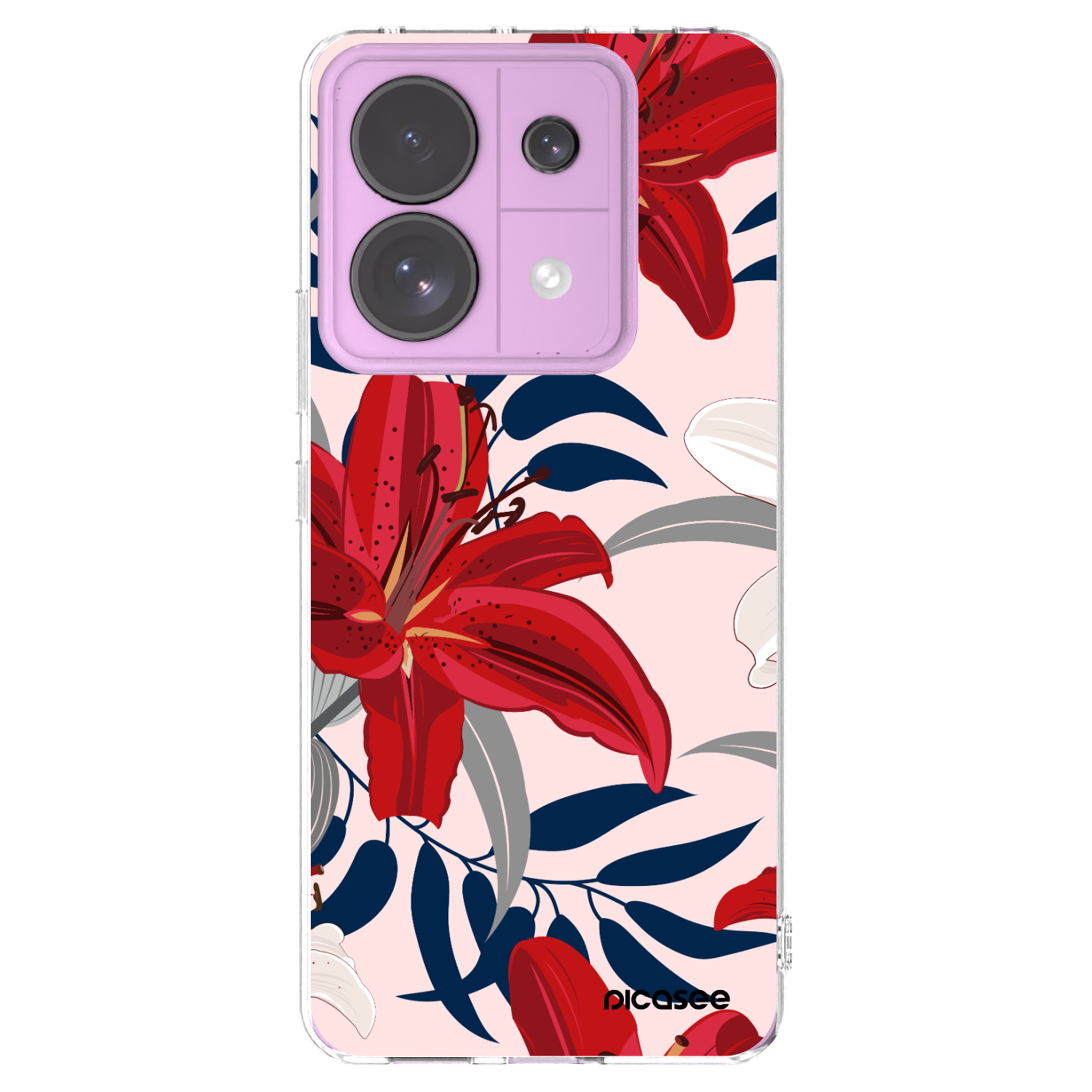 Picasee διαφανής θήκη σιλικόνης Xiaomi Redmi Note 13 Pro 5G - Red Lily