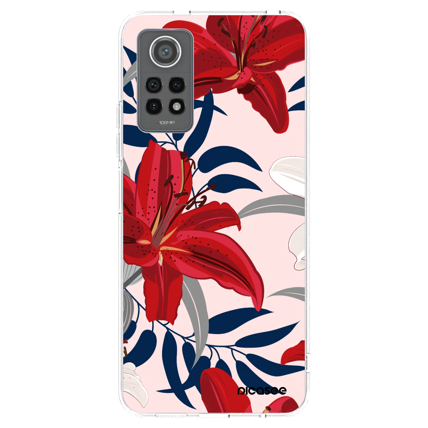 Picasee διαφανής θήκη σιλικόνης Xiaomi Redmi Note 12 Pro 4G - Red Lily
