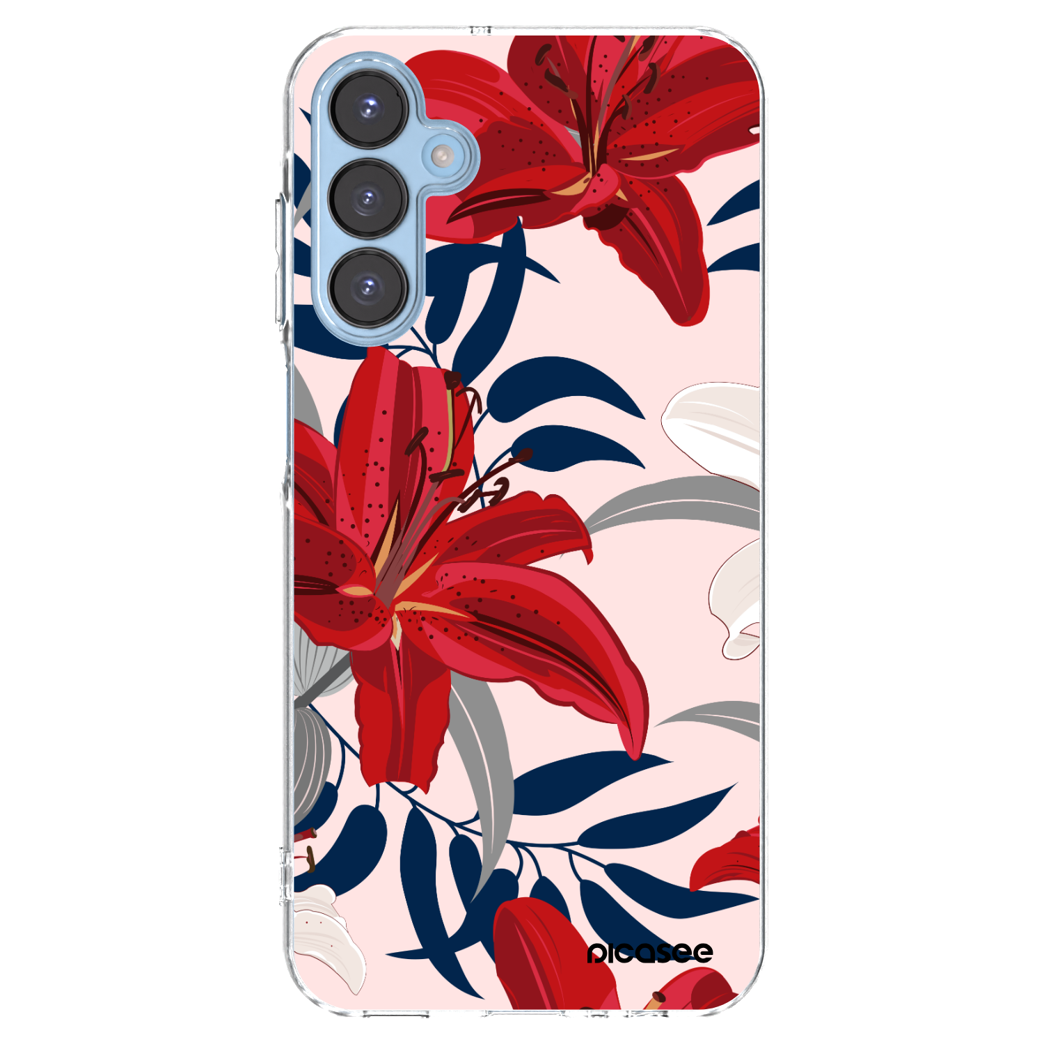 Picasee διαφανής θήκη σιλικόνης Samsung Galaxy A15 A156B 5G - Red Lily