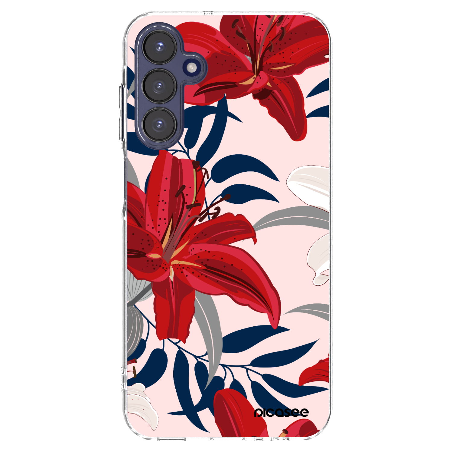 Picasee διαφανής θήκη σιλικόνης Samsung Galaxy A15 A155F 4G - Red Lily