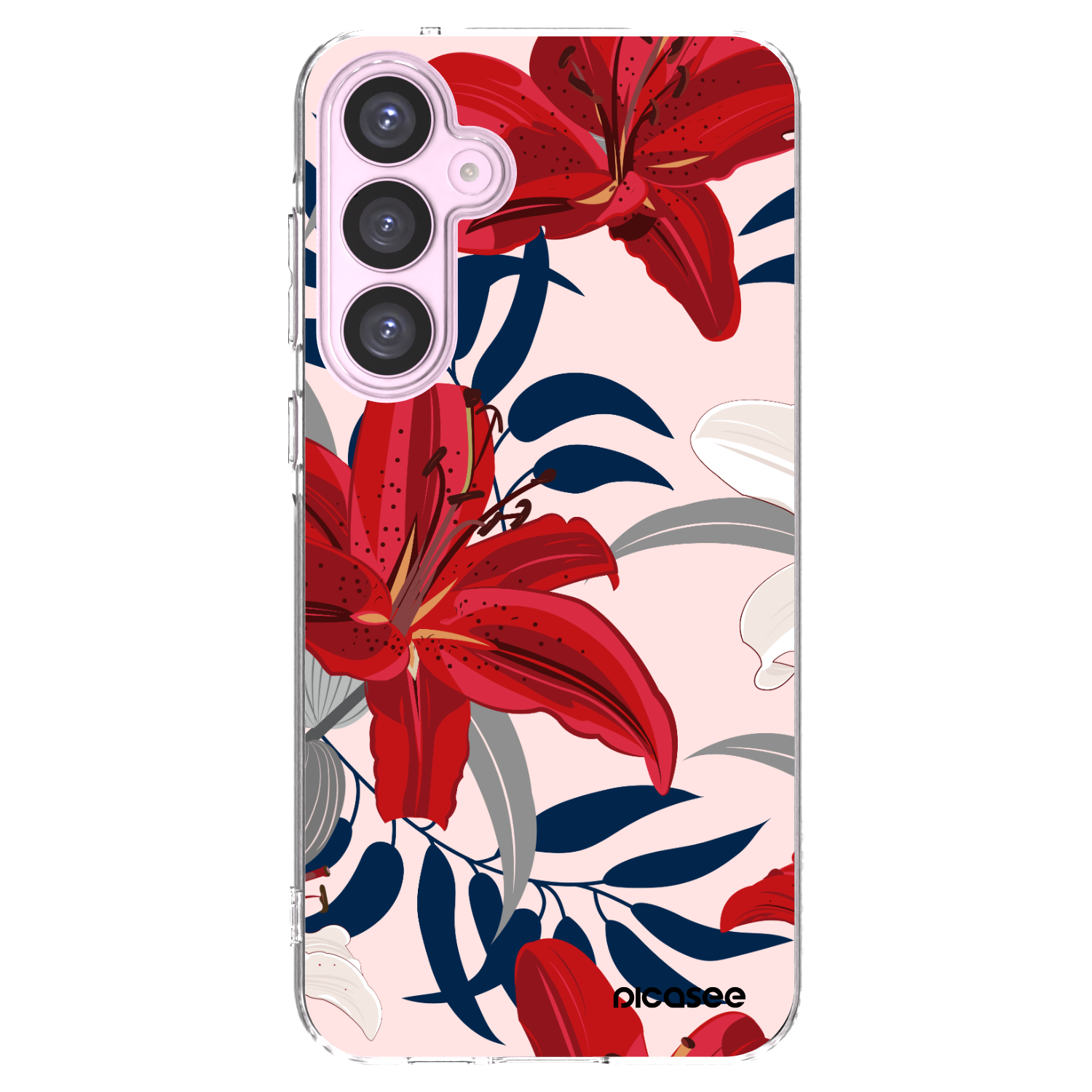 Picasee διαφανής θήκη σιλικόνης Samsung Galaxy A55 5G A556B - Red Lily