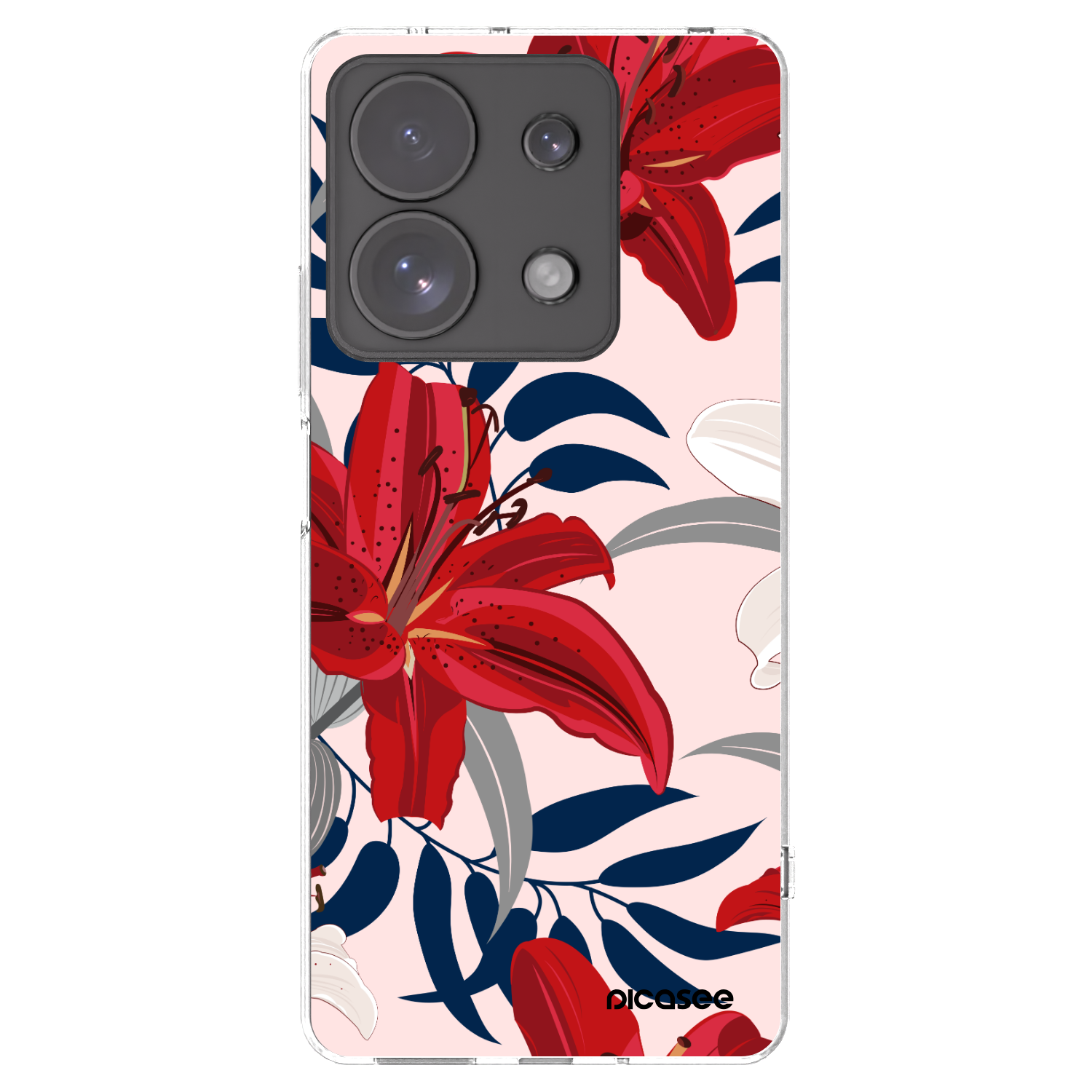 Picasee διαφανής θήκη σιλικόνης Xiaomi Redmi Note 13 Pro 4G - Red Lily