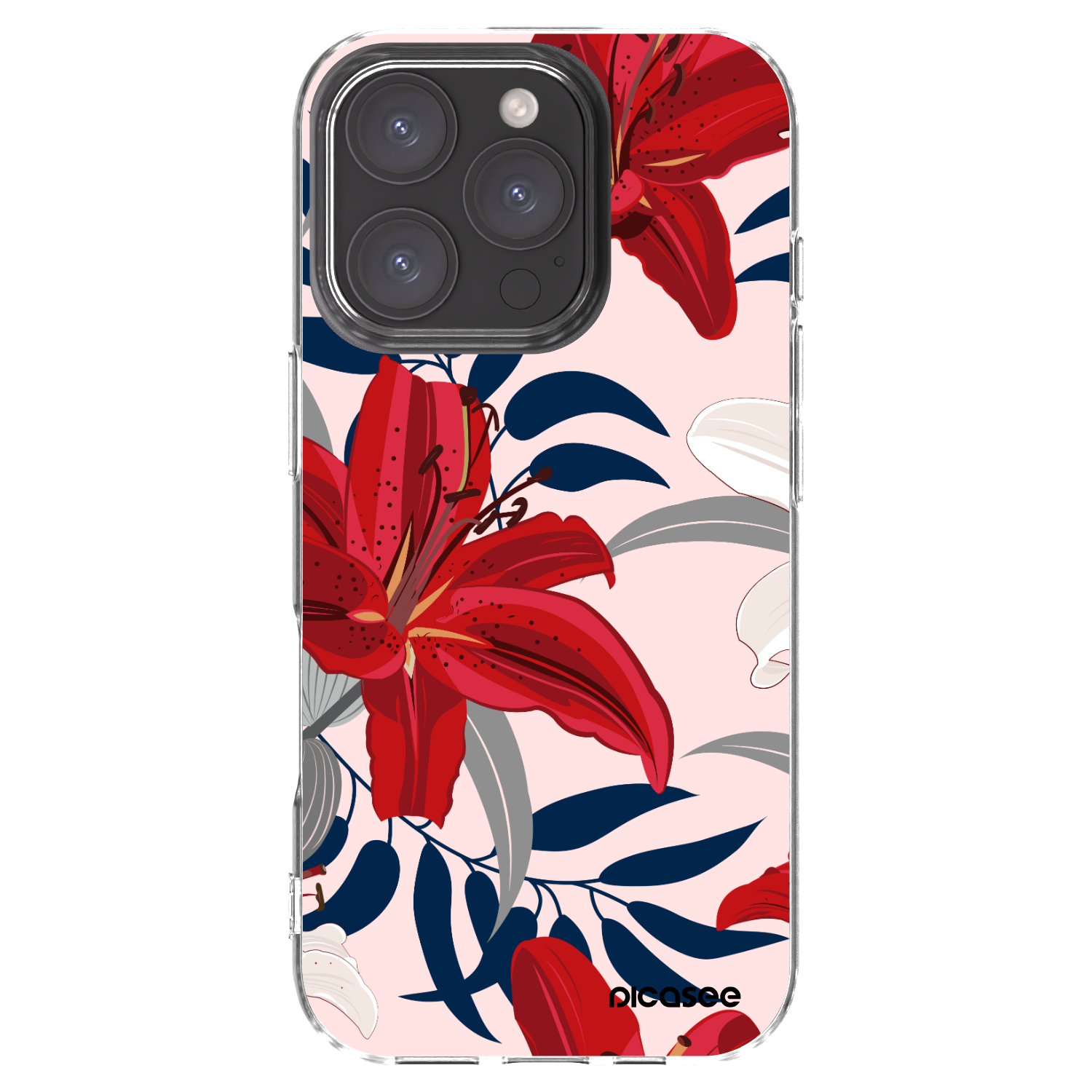 Picasee διαφανής θήκη σιλικόνης Apple iPhone 16 Pro - Red Lily