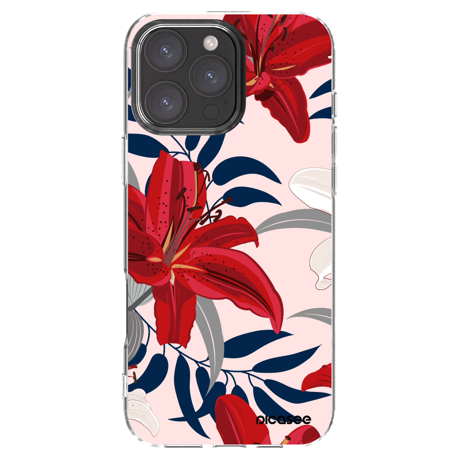 Picasee διαφανής θήκη σιλικόνης Apple iPhone 16 Pro Max - Red Lily