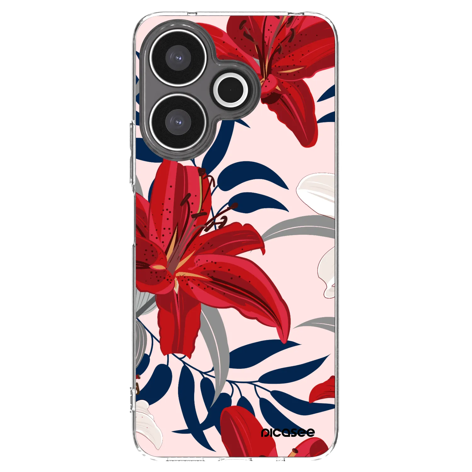 Picasee διαφανής θήκη σιλικόνης Xiaomi Redmi 13 4G - Red Lily