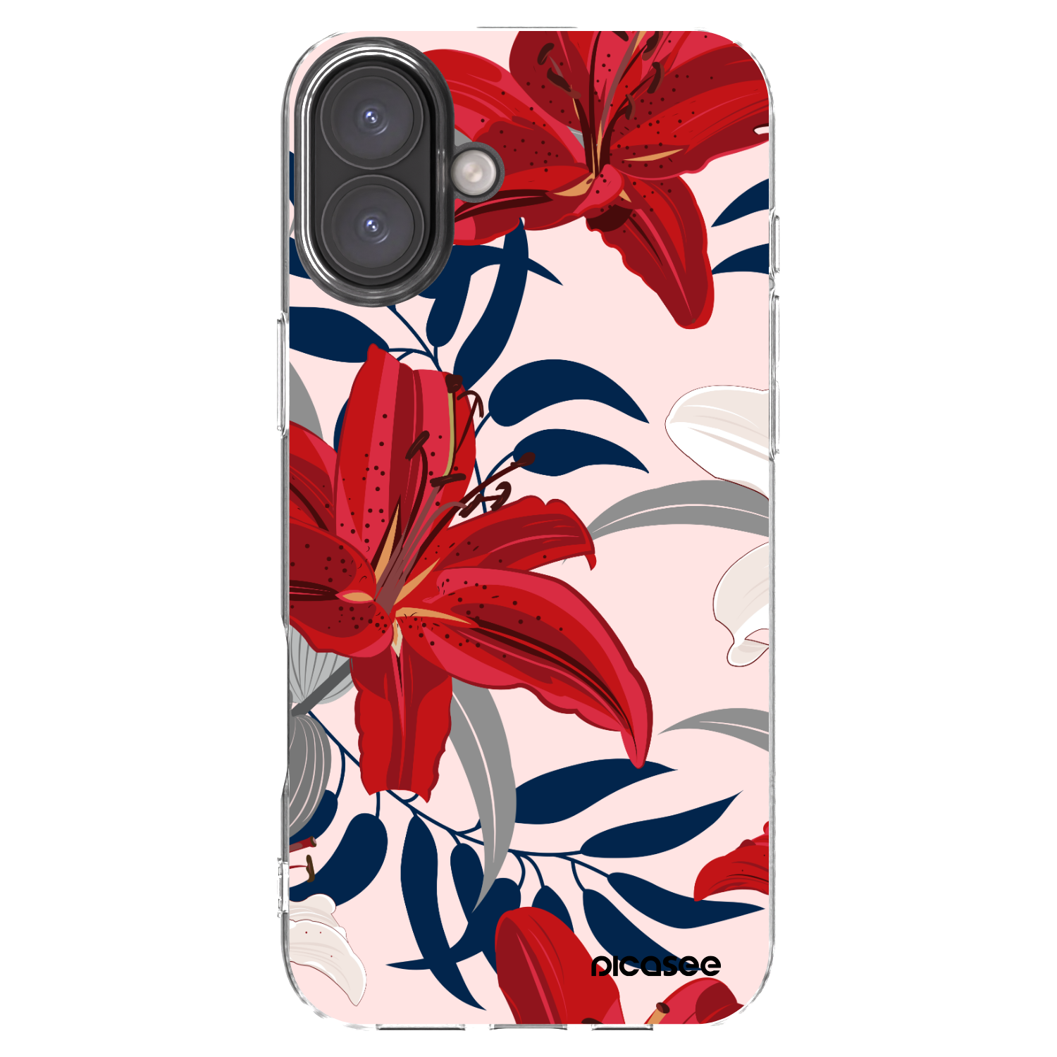 Picasee διαφανής θήκη σιλικόνης Apple iPhone 16 Plus - Red Lily