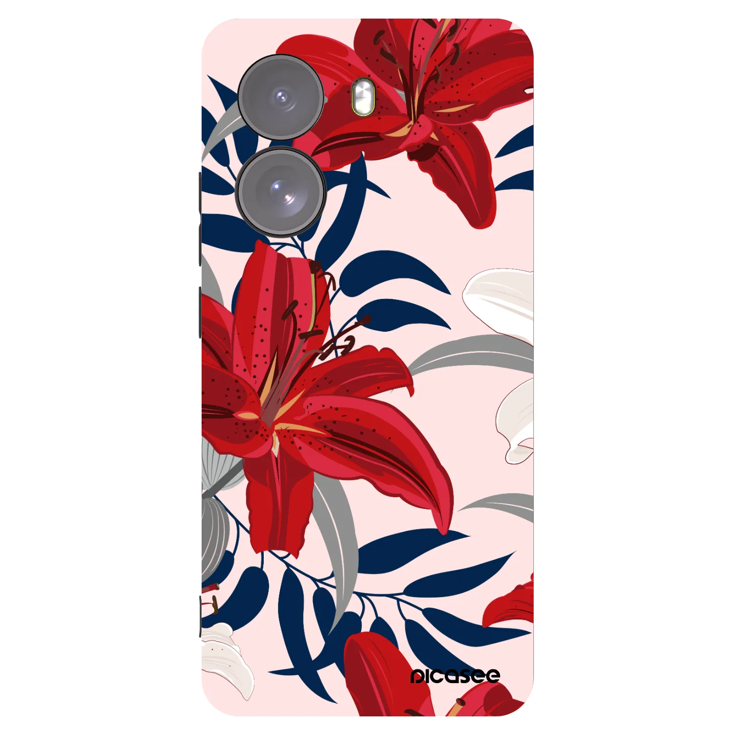 Picasee Μαύρη θήκη σιλικόνης για Xiaomi Poco X7 - Red Lily