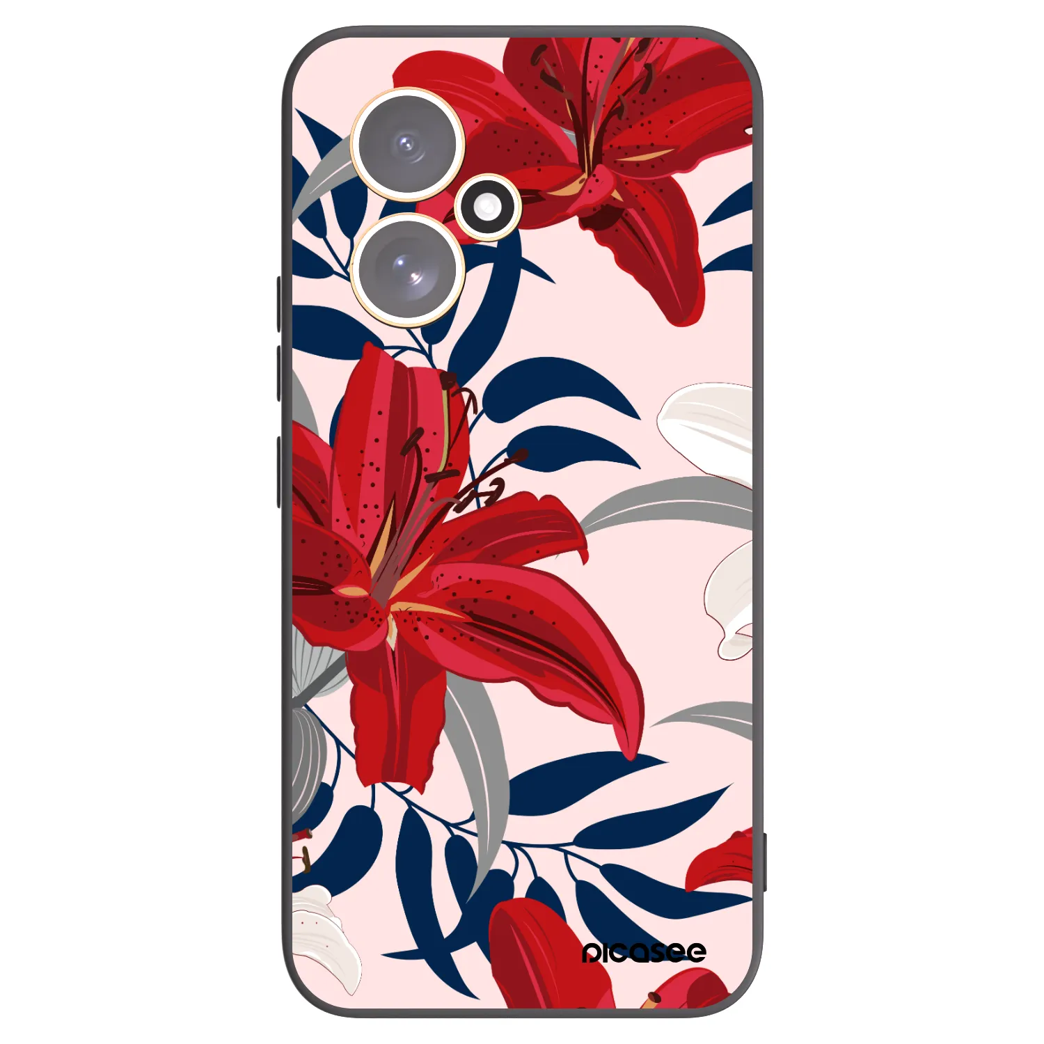 Picasee Μαύρη θήκη σιλικόνης για Honor 400 5G - Red Lily
