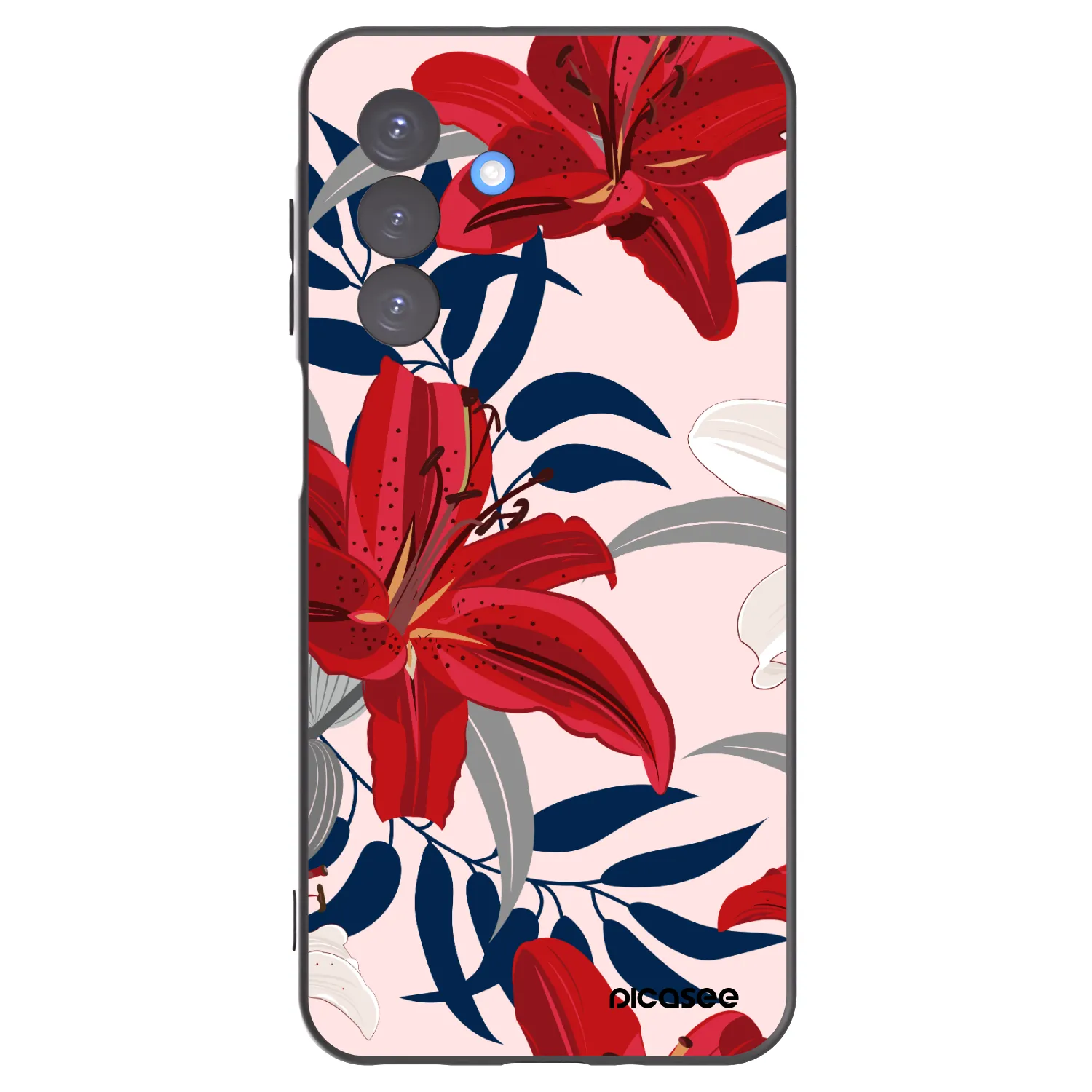 Picasee Μαύρη θήκη σιλικόνης για Samsung Galaxy A17 5G - Red Lily