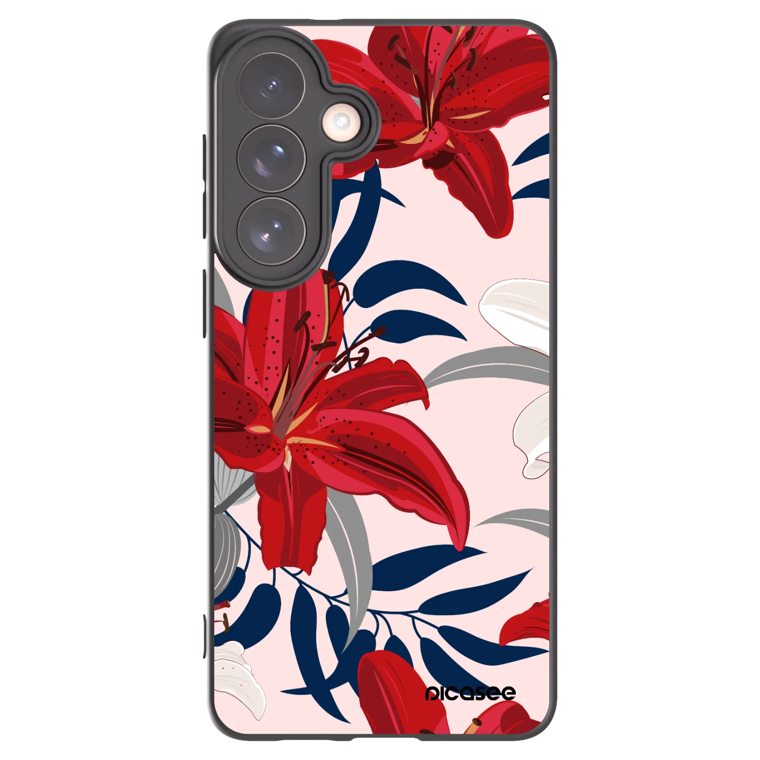 Picasee Μαύρη θήκη σιλικόνης για Samsung Galaxy S26+ - Red Lily