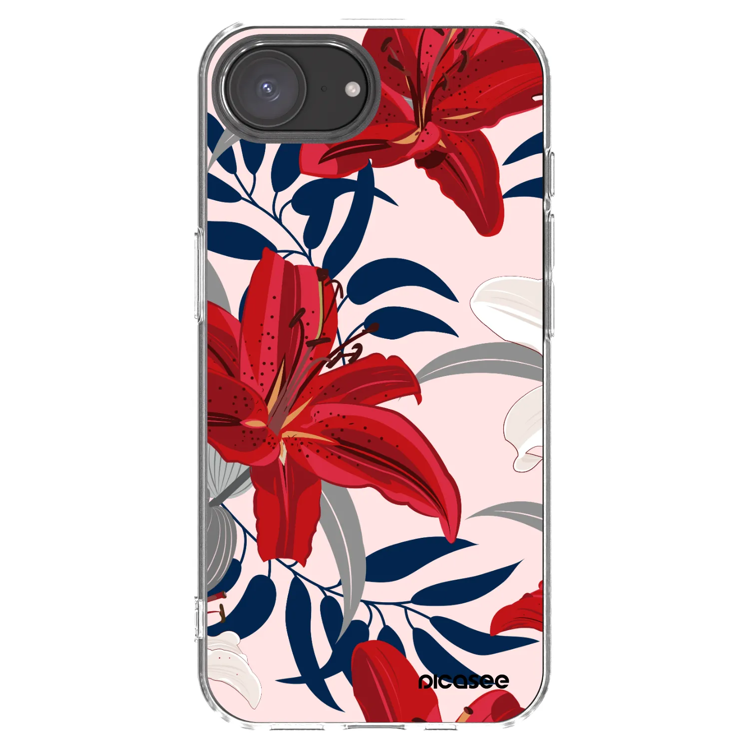 Picasee διαφανής θήκη σιλικόνης Apple iPhone 17e - Red Lily