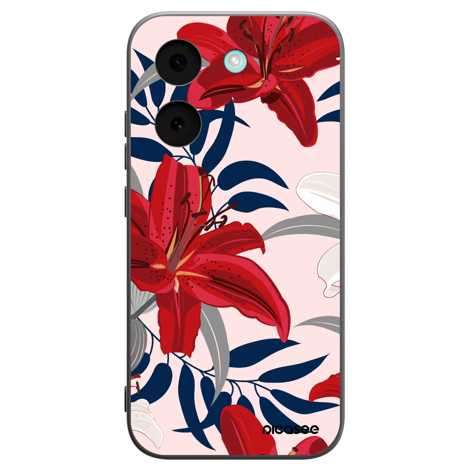 Picasee Μαύρη θήκη σιλικόνης για Xiaomi Poco X8 Pro - Red Lily