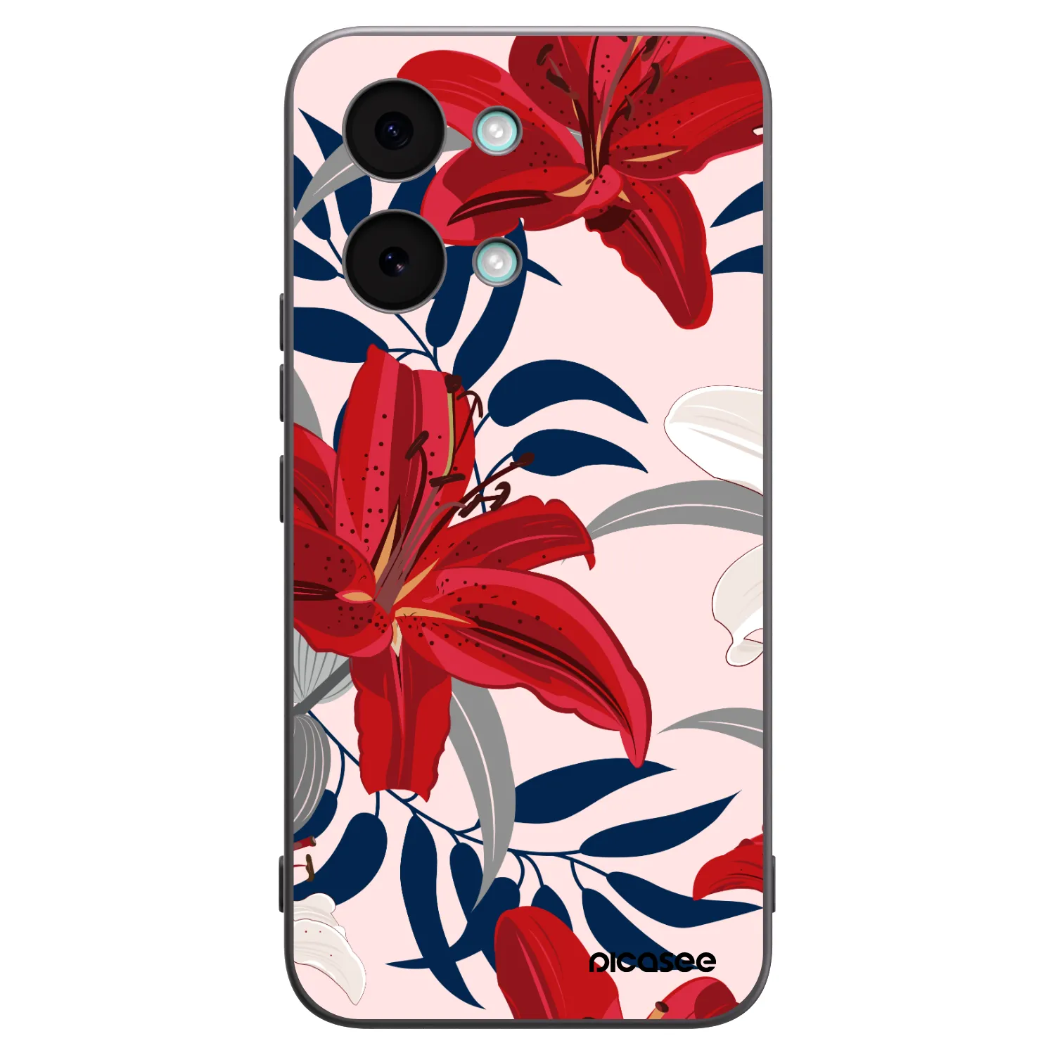 Picasee Μαύρη θήκη σιλικόνης για Xiaomi Poco X8 Pro Max - Red Lily