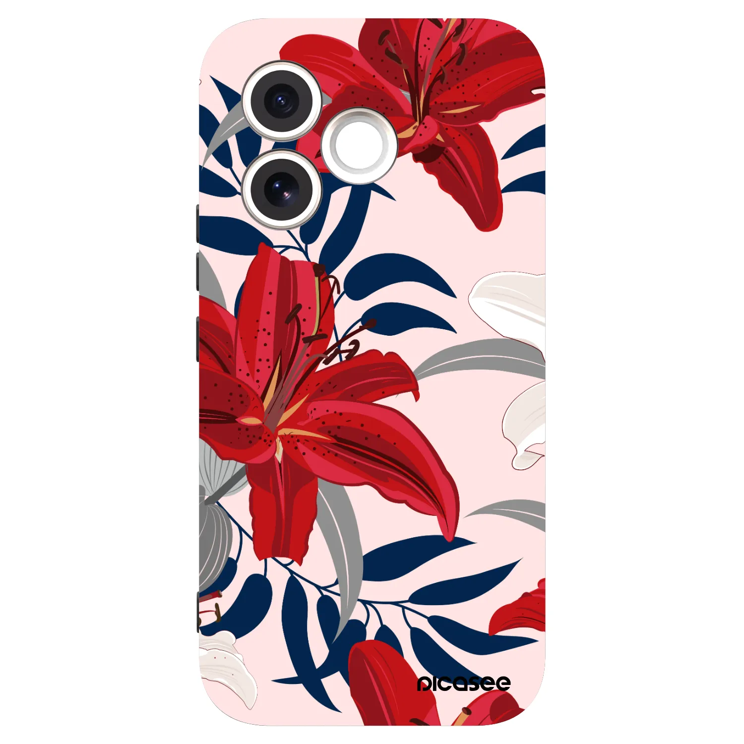 Picasee Μαύρη θήκη σιλικόνης για Honor 600 Lite - Red Lily