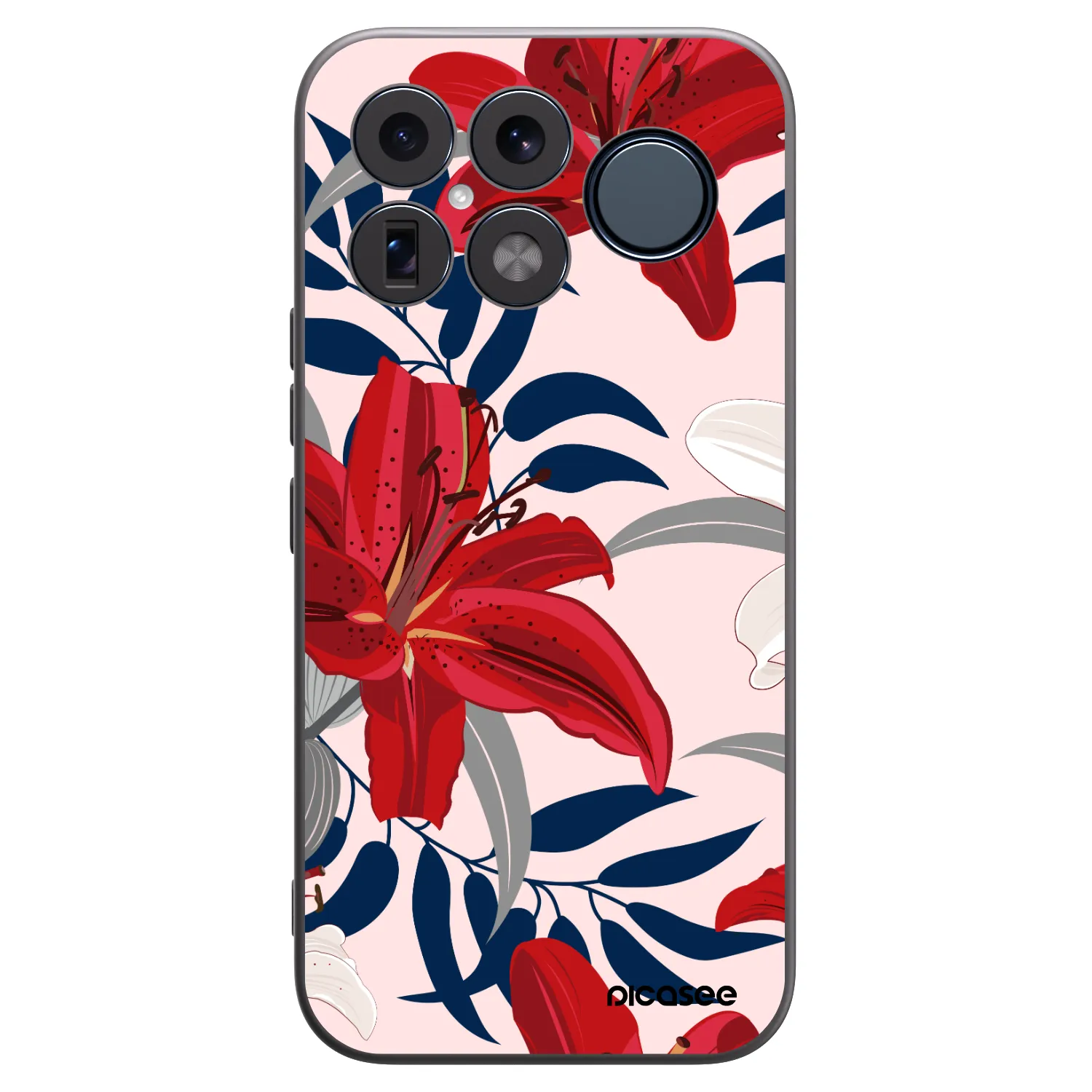 Picasee Μαύρη θήκη σιλικόνης για Xiaomi Poco F8 Ultra - Red Lily