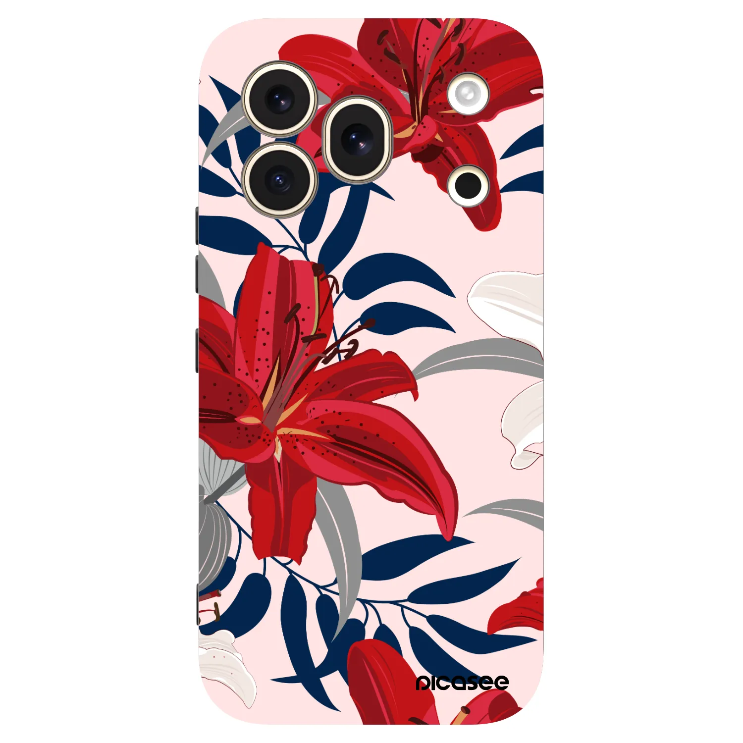 Picasee Μαύρη θήκη σιλικόνης για Honor 600 Pro - Red Lily