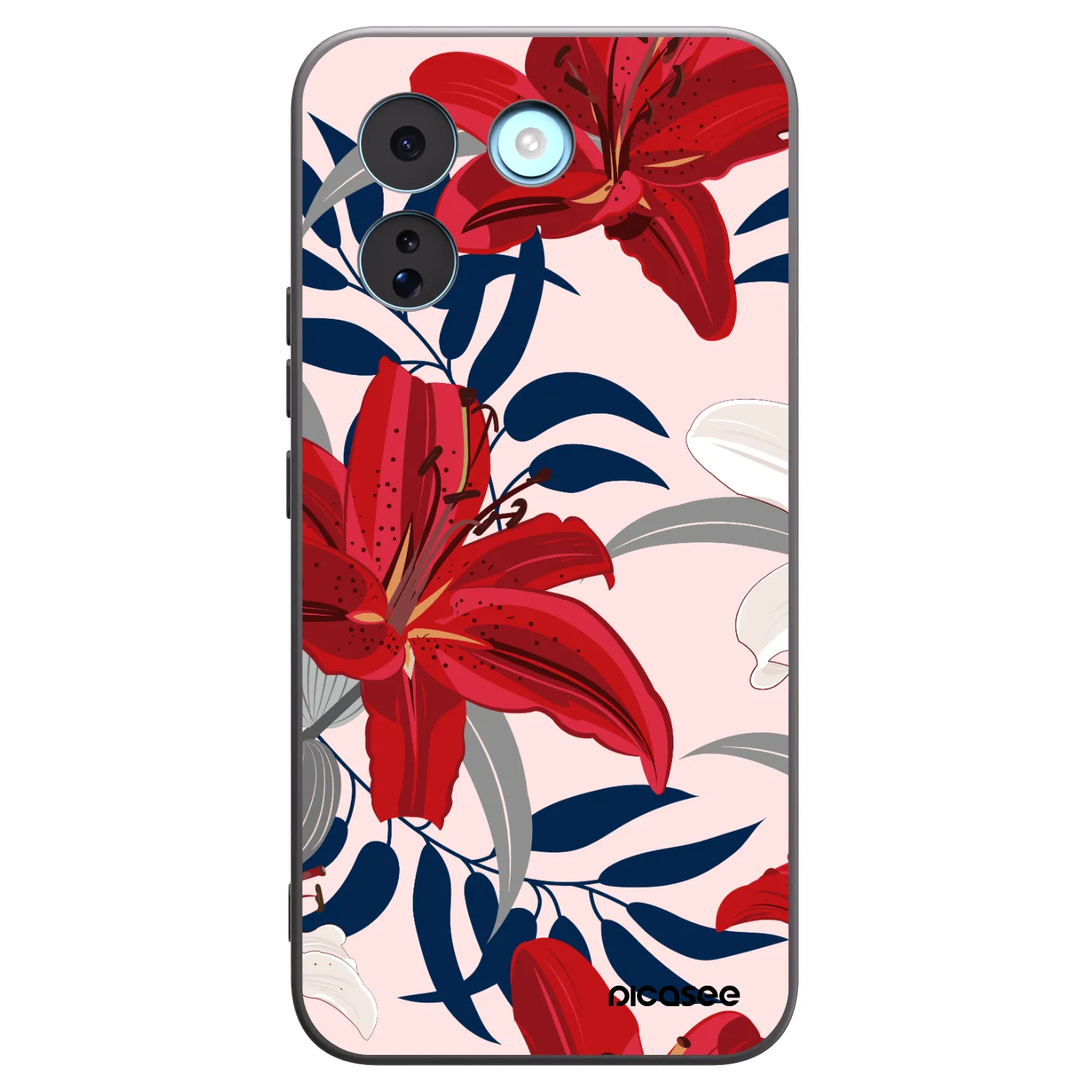 Picasee Μαύρη θήκη σιλικόνης για Xiaomi Redmi Note 17 Pro MAX 5G - Red Lily