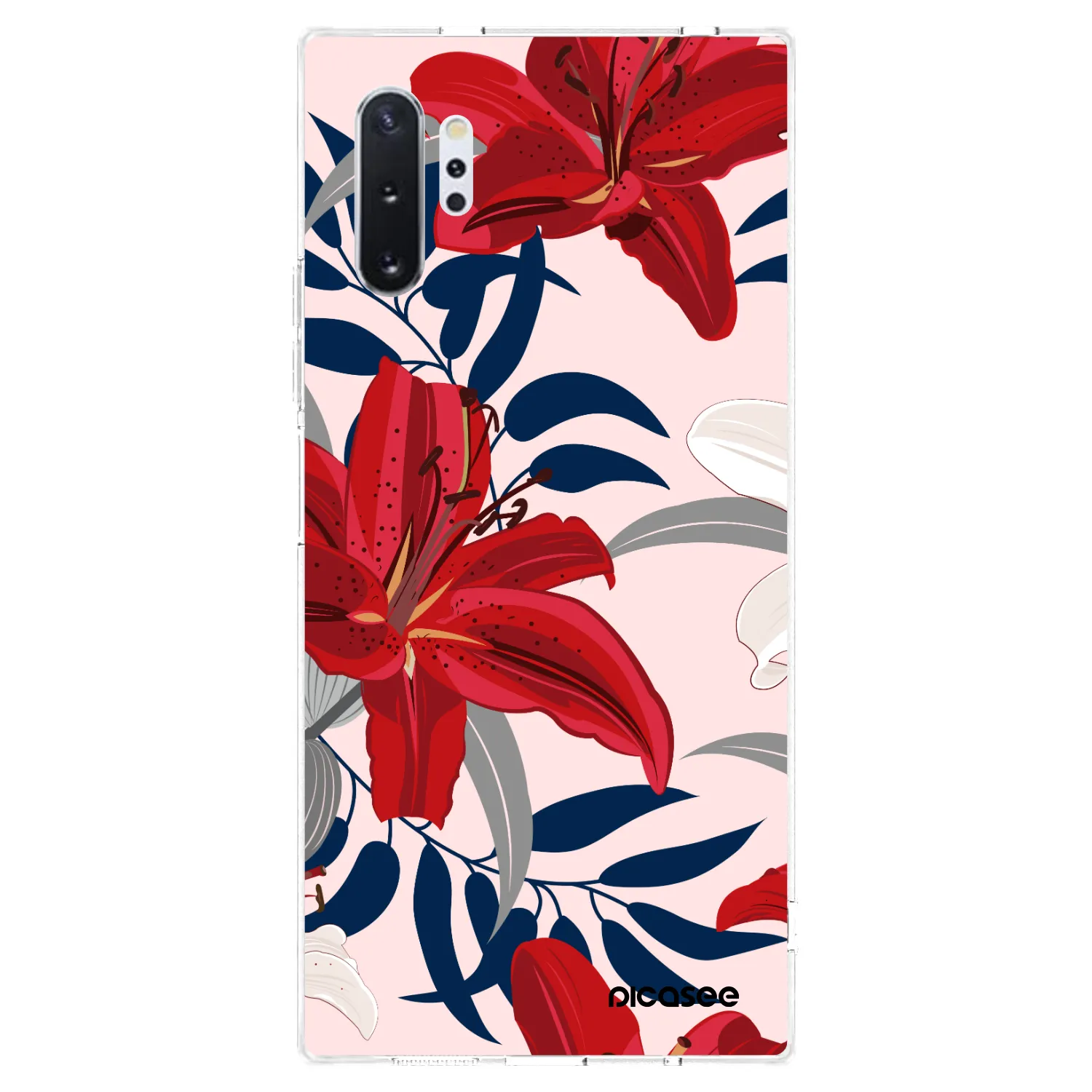 Picasee διαφανής θήκη σιλικόνης Samsung Galaxy Note 10+ N975F - Red Lily