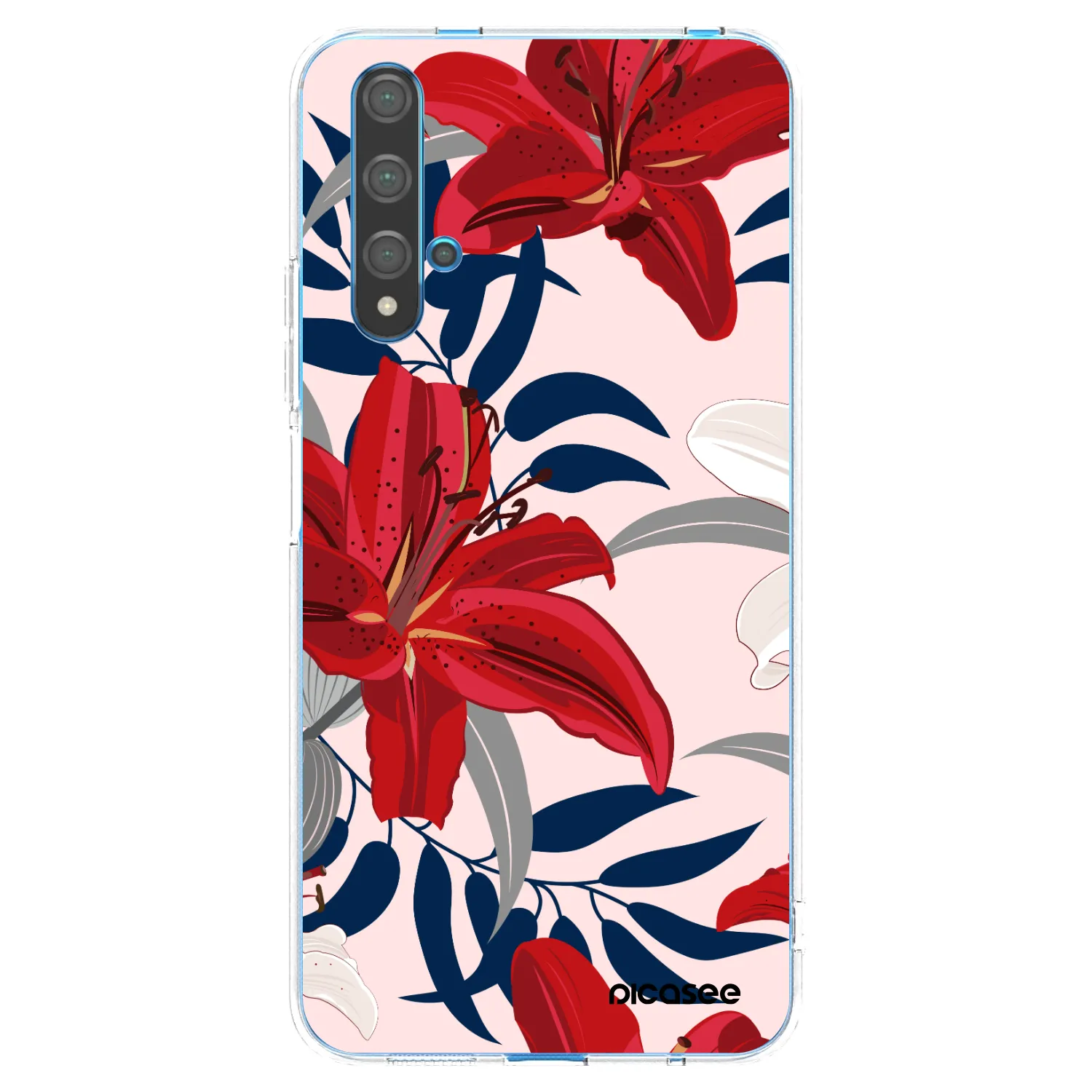 Picasee διαφανής θήκη σιλικόνης Huawei Nova 5T - Red Lily