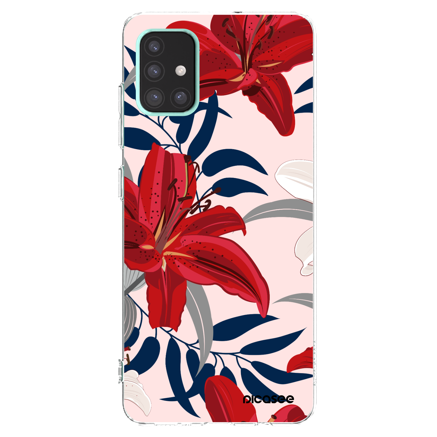 Picasee διαφανής θήκη σιλικόνης Samsung Galaxy A51 A515F - Red Lily
