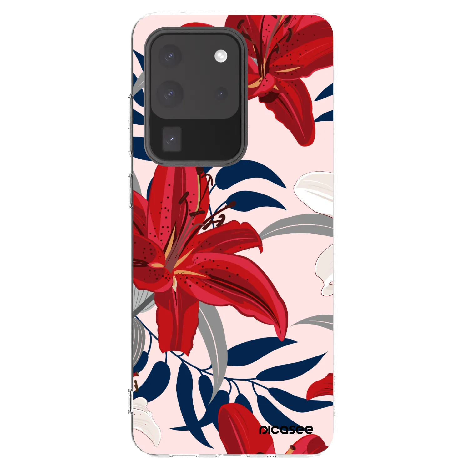 Picasee διαφανής θήκη σιλικόνης Samsung Galaxy S20 Ultra 5G G988F - Red Lily