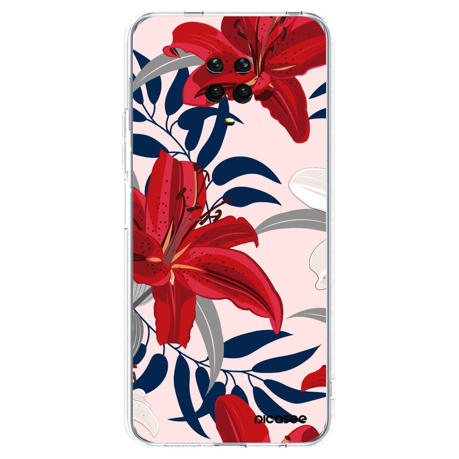 Picasee διαφανής θήκη σιλικόνης Xiaomi Redmi Note 9 Pro - Red Lily