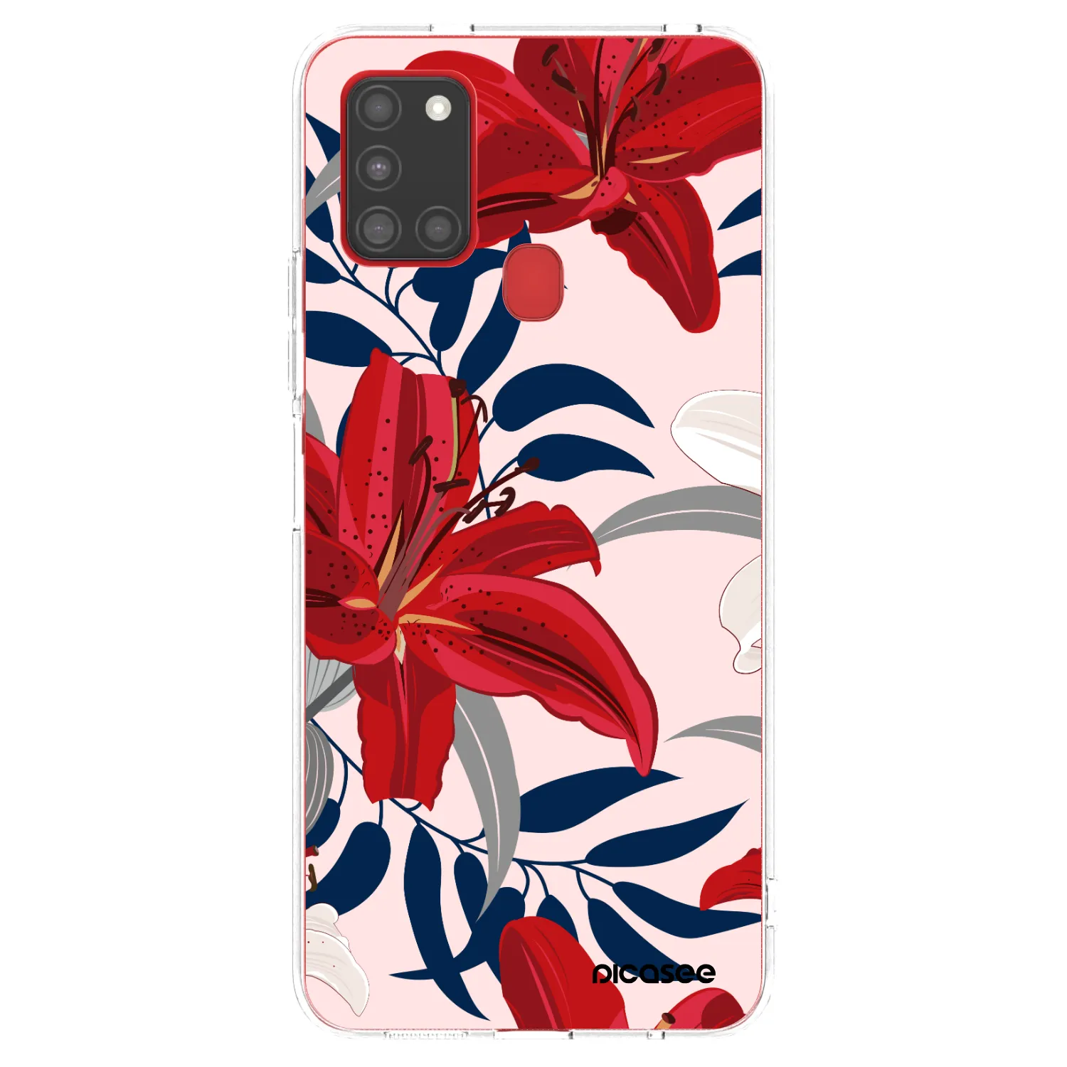 Picasee διαφανής θήκη σιλικόνης Samsung Galaxy A21s - Red Lily