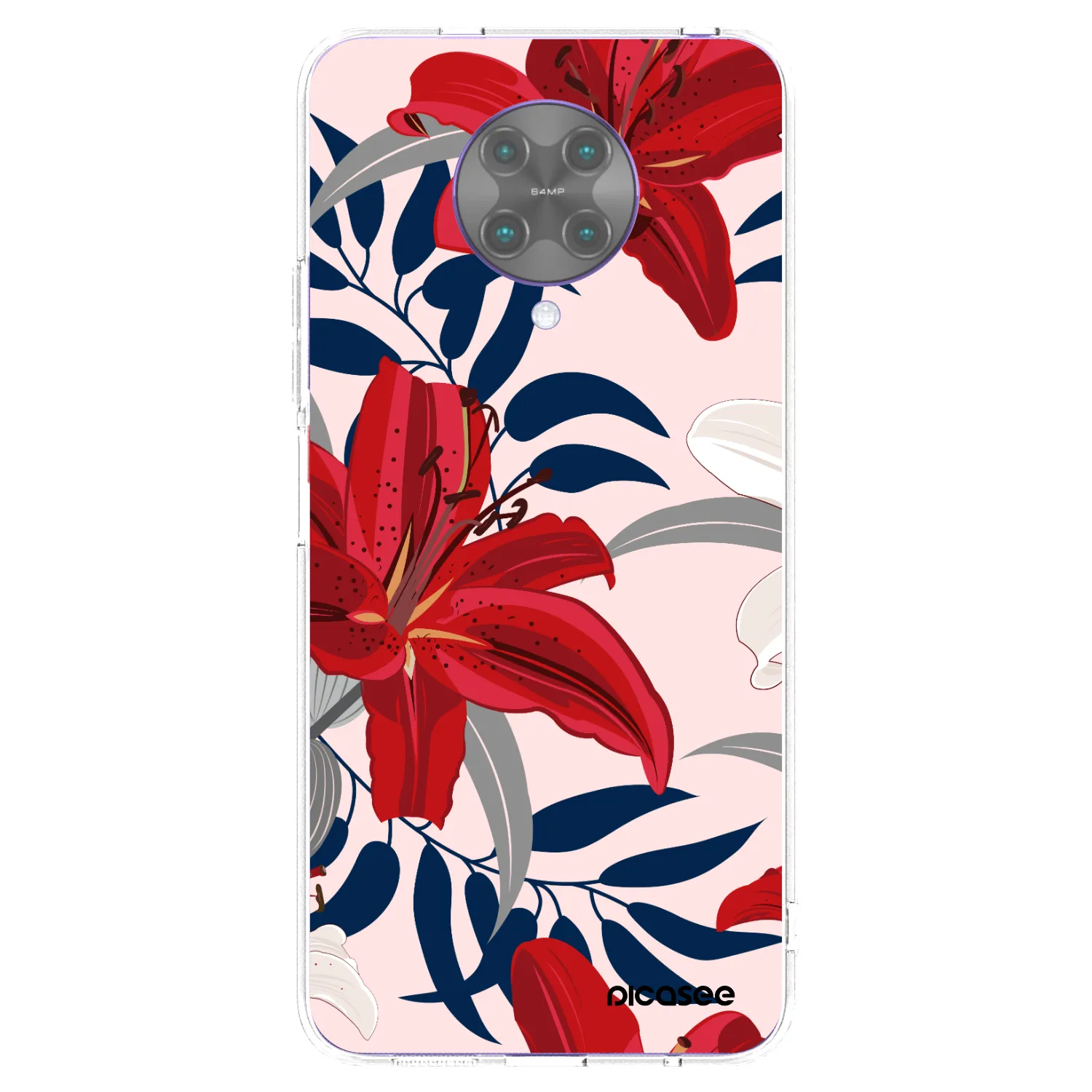 Picasee διαφανής θήκη σιλικόνης Xiaomi Poco F2 Pro - Red Lily