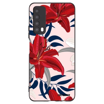 Picasee Μαύρη θήκη σιλικόνης για Huawei P Smart 2021 - Red Lily