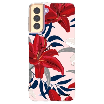 Picasee διαφανής θήκη σιλικόνης Samsung Galaxy S21+ 5G G996F - Red Lily