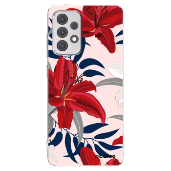 Picasee διαφανής θήκη σιλικόνης Samsung Galaxy A52 5G A525F - Red Lily