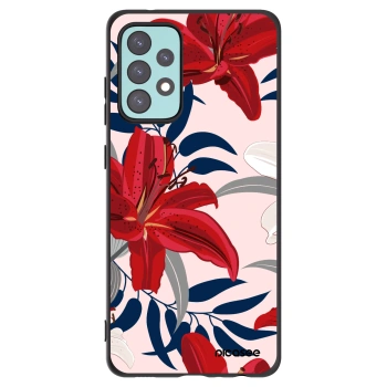 Picasee Μαύρη θήκη σιλικόνης για Samsung Galaxy A72 A725F - Red Lily