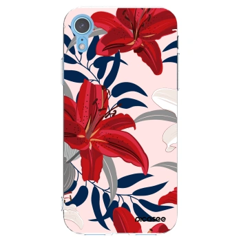 Picasee διαφανής θήκη σιλικόνης Apple iPhone XR - Red Lily