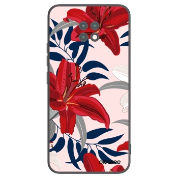 Picasee Μαύρη θήκη σιλικόνης για Xiaomi Redmi Note 9T - Red Lily
