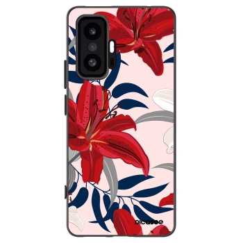 Picasee Μαύρη θήκη σιλικόνης για Xiaomi 11T - Red Lily