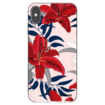 Picasee διαφανής θήκη σιλικόνης Apple iPhone XS Max - Red Lily