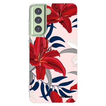 Picasee διαφανής θήκη σιλικόνης Samsung Galaxy S21 FE 5G - Red Lily