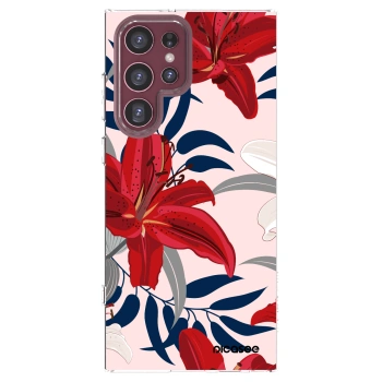 Picasee διαφανής θήκη σιλικόνης Samsung Galaxy S22 Ultra 5G - Red Lily