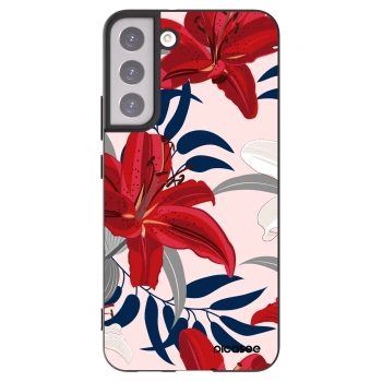 Picasee Μαύρη θήκη σιλικόνης για Samsung Galaxy S22+ 5G - Red Lily