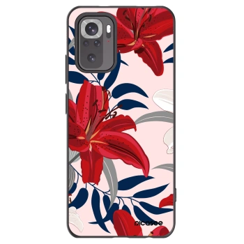 Picasee Μαύρη θήκη σιλικόνης για Xiaomi Redmi Note 11S 4G - Red Lily
