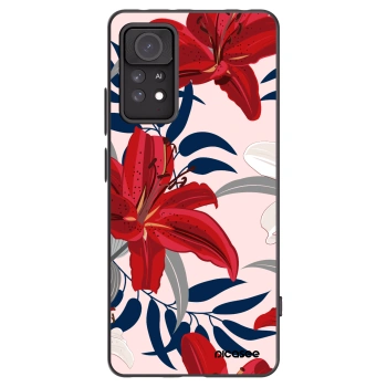 Picasee Μαύρη θήκη σιλικόνης για Xiaomi Redmi Note 11 Pro 5G - Red Lily