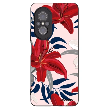 Picasee Μαύρη θήκη σιλικόνης για Huawei Nova 9 SE - Red Lily